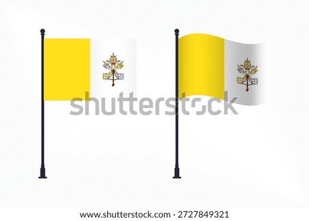 Set of Vatican Flags Isolated for Independence Day Celebration