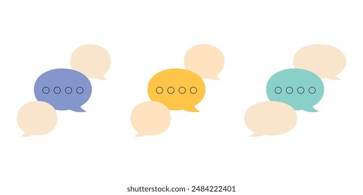 Un conjunto de iconos vectoriales de mensajes de chat en estilo de dibujos animados. Mensajes en messenger.