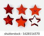 Set of Vector 3d stars. vector illustration