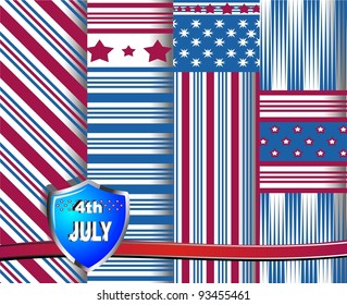 set of vector 4Th July paper for scrapbook