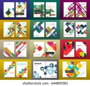 Conjunto de folletos comerciales del vector a4 o informes anuales
