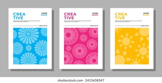 Set of vector A4 size business covers with pattern for flyers, posters, brochures, magazine, annual report, poster, wallpapers, and other.