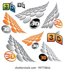 Set of vector abstract 3d dots signs