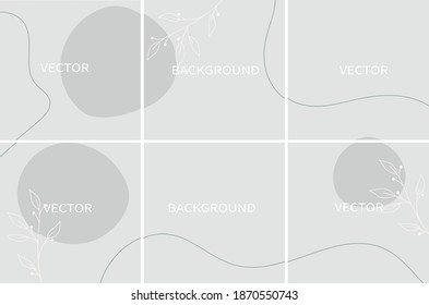Set of vector abstract background with copy space for text. Design for social media, story, card, feed post. square flyer banner