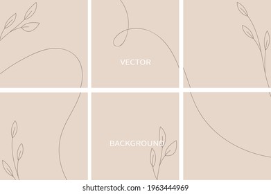  Set of vector abstract background with copy space for text. Design for social media, story, card, invitation, feed post. Doodle style. Square flyer banner