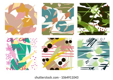 Set of vector abstract background. Summer theme. Design for banner, card, brochure, web