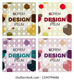 Set of Vector abstract background texture design, bright poster, banner background, stripes and shapes.