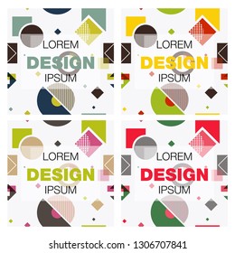 Set of Vector abstract background texture design, bright poster, banner background, stripes and shapes.