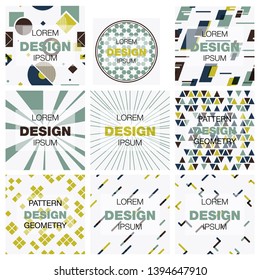 Set of Vector abstract background texture design, bright poster, banner background, stripes and shapes.