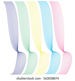 set Vector abstract background with waves, color line for wedding and love valentine day