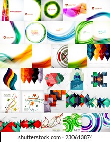 Set of Vector Abstract Backgrounds, Brochures or Flyer Templates