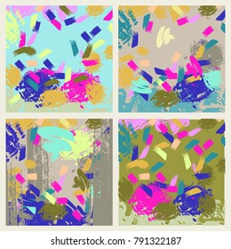 Set of vector abstract backgrounds consisting of stains and smears