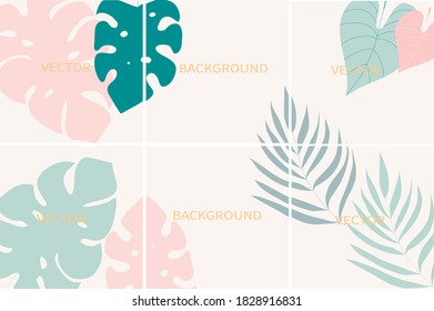 Set of vector abstract backgrounds with copy space for text.Suitable for social media posts, mobile apps, banners design and web/internet. Doodle style.  square flyer.