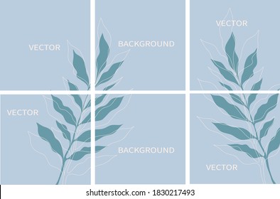 Set of vector abstract backgrounds with copy space for text.Suitable for social media posts, mobile apps, banners design and web/internet. Doodle style. square flyer.