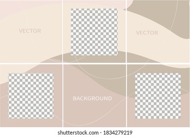 Set of vector abstract backgrounds with copy space for text.Suitable for social media posts, mobile apps, banners design and web/internet. Doodle style. square flyer.