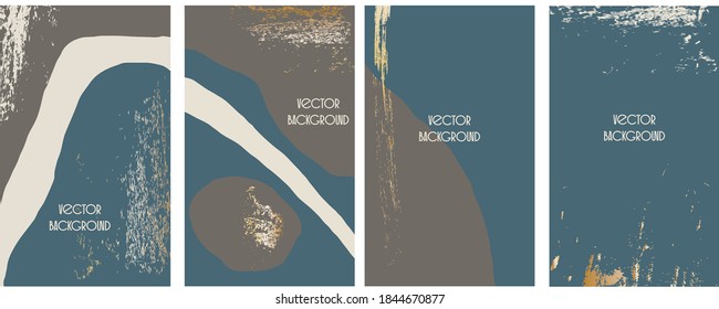 Set of vector abstract backgrounds with copy space for text. Design for social media, story, card, invitation, feed post. Doodle style.