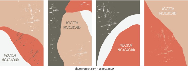 Set of vector abstract backgrounds with copy space for text. Design for social media, story, card, invitation, feed post. Doodle style.