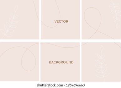 Set of vector abstract backgrounds with copy space for text.Suitable for social media posts, mobile apps, banners design and web, internet. Doodle style. Square flyer.