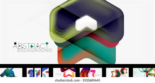 Set of vector abstract backgrounds, design templates for business or technology presentations, internet posters or web brochure covers