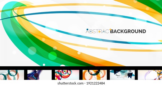Set of vector abstract backgrounds, design templates for business or technology presentations, internet posters or web brochure covers