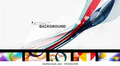 Set of vector abstract backgrounds, design templates for business or technology presentations, internet posters or web brochure covers