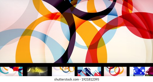 Set of vector abstract backgrounds, design templates for business or technology presentations, internet posters or web brochure covers