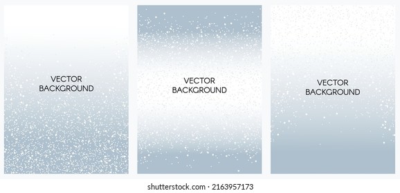 Set of vector abstract backgrounds with falling sparkle glitter and stars.