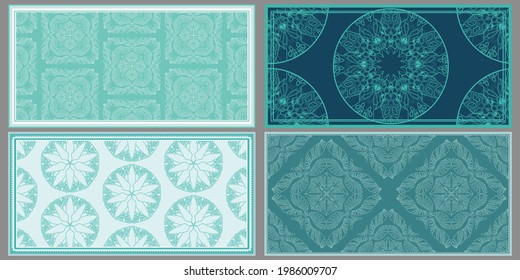 Set of vector abstract backgrounds. Scarf, shawl, pareo, hijab, bandana design. Avantgarde style.