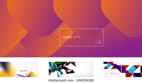 Set of vector abstract backgrounds. Various design templates