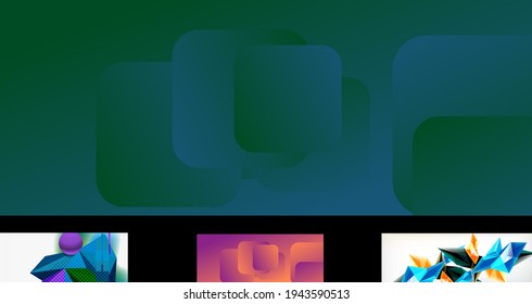 Set of vector abstract backgrounds. Various design templates