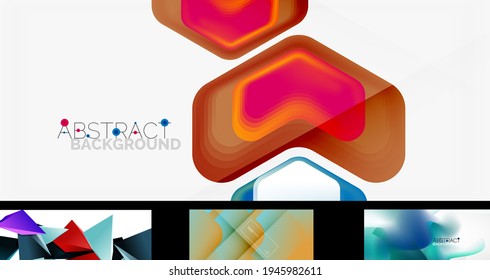 Set of vector abstract backgrounds. Various design templates