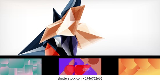 Set of vector abstract backgrounds. Various design templates