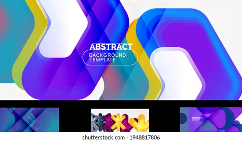 Set of vector abstract backgrounds. Various design templates