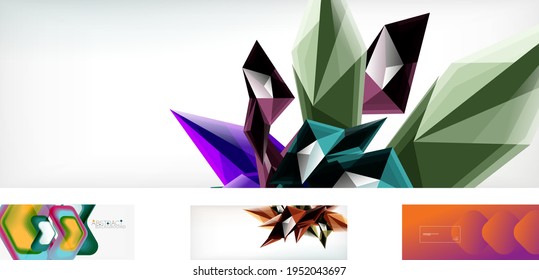 Set of vector abstract backgrounds. Various design templates