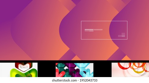 Conjunto de planos de fundo abstratos de vetor. Vários modelos de design