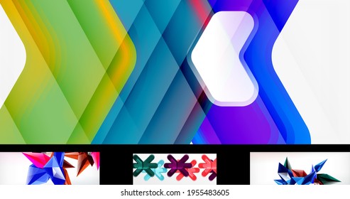 Set of vector abstract backgrounds. Various design templates