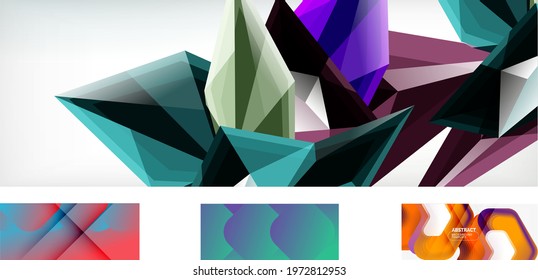 Set of vector abstract backgrounds. Various design templates