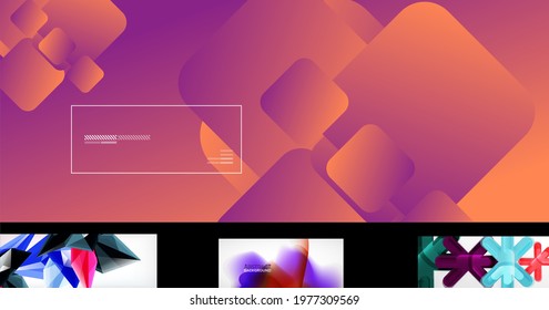 Set of vector abstract backgrounds. Various design templates
