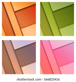 Set vector of abstract backgrounds.Modern colorful vector banners in a material design style.Wallpaper and texture for the websites and banners.