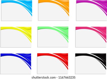 Set of vector abstract bright business card / banner design templates
