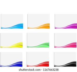 Set of vector abstract bright business card / banner design templates