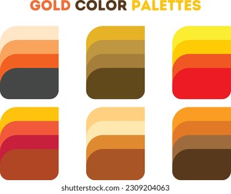 Conjunto de fondos vectoriales abstractos coloridos. Paletas de color dorado
