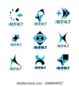 Set of vector abstract colorful geometric shapes. Business identity abstract logos or symbols.