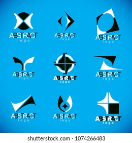 Set of vector abstract colorful geometric shapes. Business identity abstract logos or symbols.
