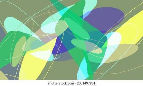 Set of vector abstract creative backgrounds in minimal trendy style. Modern templates for social media post stories. Fun doodle pattern.  Art landscape with abstract geometric shapes and colors.