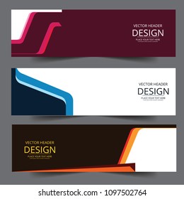 Set Vector abstract design banner web template. Modern vector banners with wavy wave banner web background. banner wave web header background for web design. Can be adapt to Brochure, Annual Report.