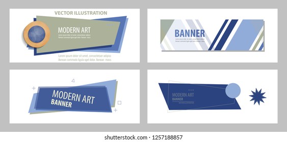 Set of Vector abstract design banner template.