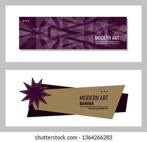 Set of Vector abstract design banner template.