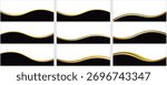 set Vector abstract design web banner template. Web Design Elements - Header Design. Footer Design Abstract geometric web banner template on black or gold background.Modern banner.