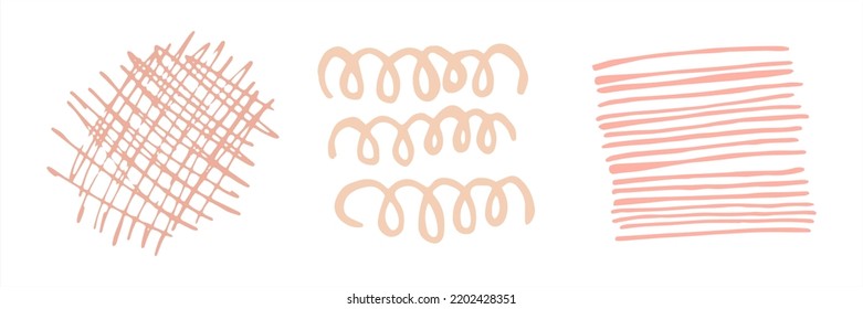 Conjunto de formas de doodle abstractas vectoriales para diseño moderno